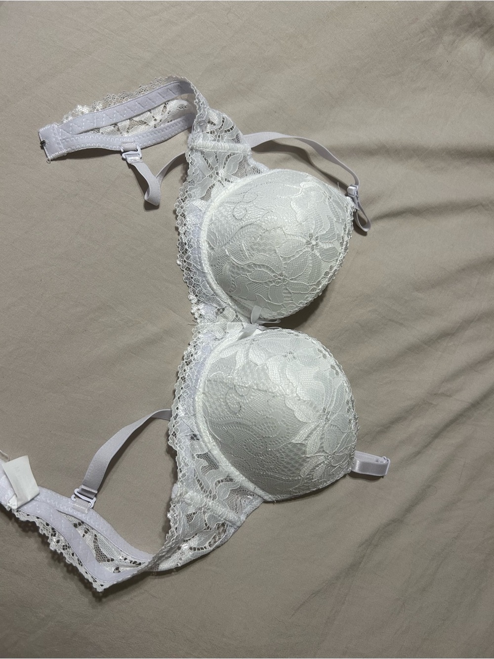 SHEIN White Lace Balconette Bra